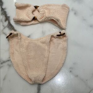 Hunza g Bikini Set with Tortoiseshell Rings - Blush